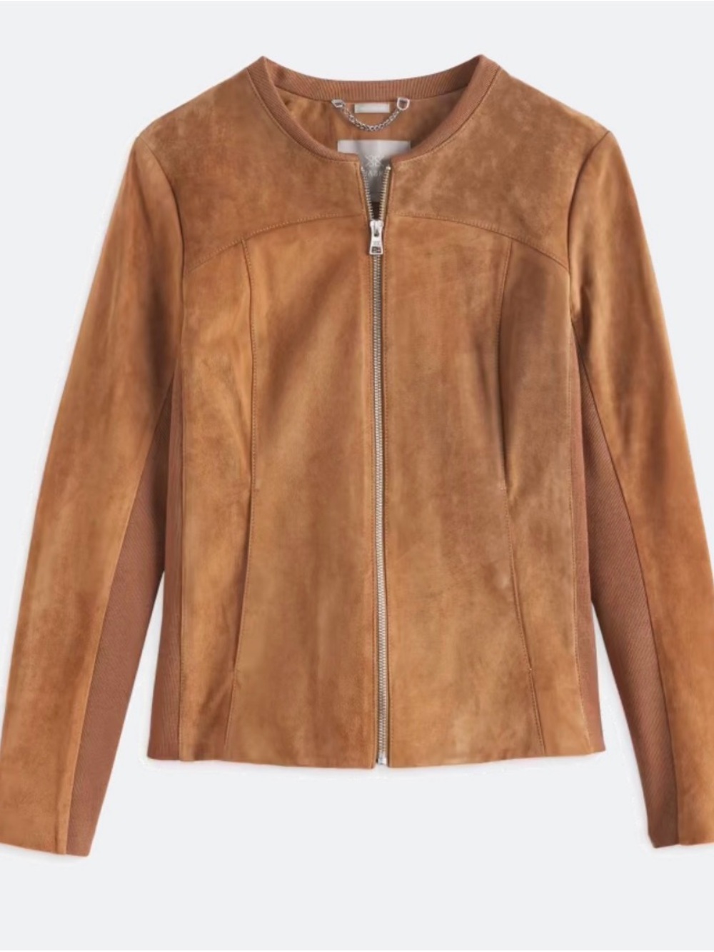 Soia & Kyo Women's Suede Zip-Front Jacket in Tan